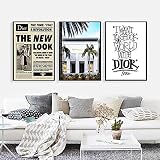 Art mural New Look 1947 Article Affiches et impressions Peintures sur toile vintage Photos de mode pour la décoration de salon (50x70cm/19,7 'x27,6') X3 No Frame
