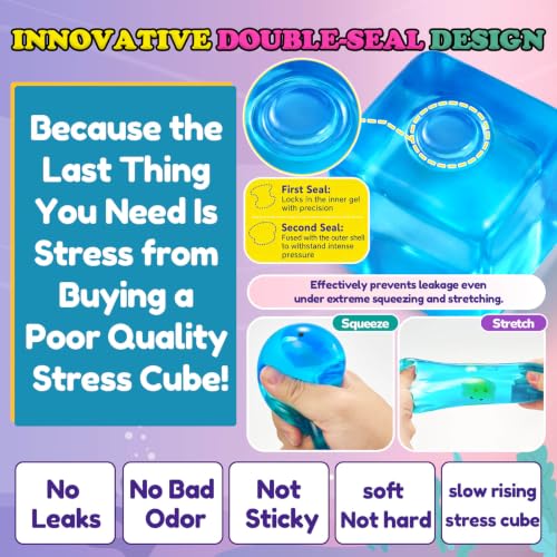 Squishy Fidget Toys Stress Cube, Glow in The Dark Sugar Sensory Toys for Kids Works on Whale - image 5