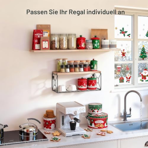 Pipishell Wandregal mit Drahtkorb fürs Badezimmer, Naturfarbe – Ansicht 2