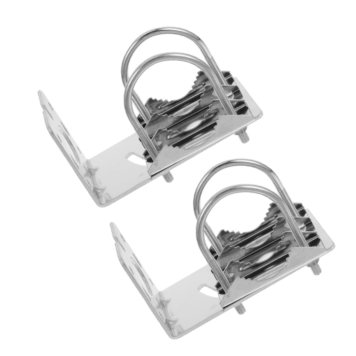 SEWACC Soporte de Montaje en Barra para Antena Exterior de Aleación de Aluminio Diseño en L y Fijación Estable para Instalación en Exteriores 2 Piezas