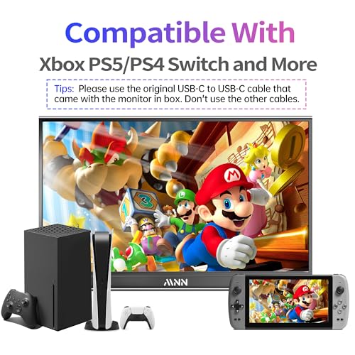 Mnn B0B9NNWXVP Portable Monitor 15.6Inch Fhd 1080P Usb C Hdmi Gaming Ultra-Slim Ips Display W/Smart Cover & Speakers,Hdr Plug&Play thumb #2