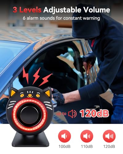 Electop 120dB Car Alarm System with Motion Sensor & Sound, Car Security System Anti-Theft Device Car Alarm with Wireless Remote & Led Light for Cars, Trucks, Suvs