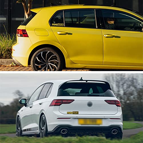 Tomall 3Pcs Fake Taxi Reflective Stickers For Car Bumper Fender Window Waterproof Funny Self Adhesive Vinyl Decal Decoration For Suv Truck Motorcycles Bicycles (B-Yellow) #TOP4