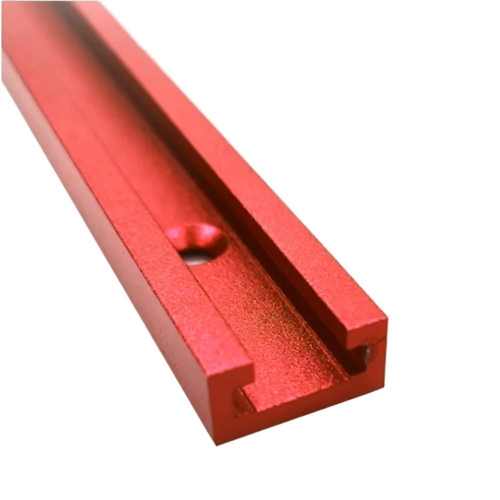 Aluminum T-Slot Bar 300-800MM Woodworking Chute Rail T-Track, Fixture Slot 19x9.5mm Aluminum Alloy Double T Track 1pc(Red,400mm)