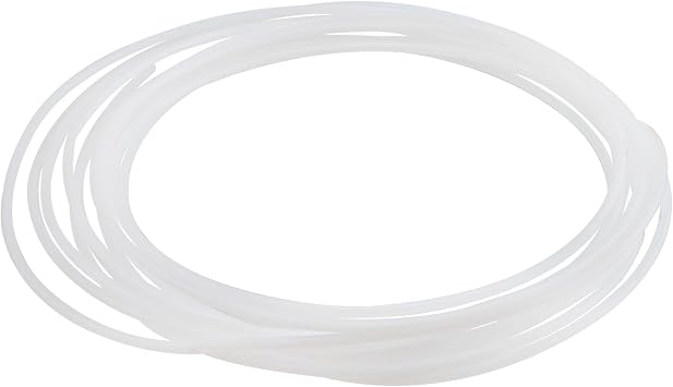 أنبوب Aicosineg PTFE Teflon Bowden بطول 16.4 قدمًا وقطر داخلي 0.07 بوصة وقطر خارجي 0.1 بوصة وموصل شفاف لطابعة PLA ABS ثلاثية الأبعاد Milky 1 قطعة