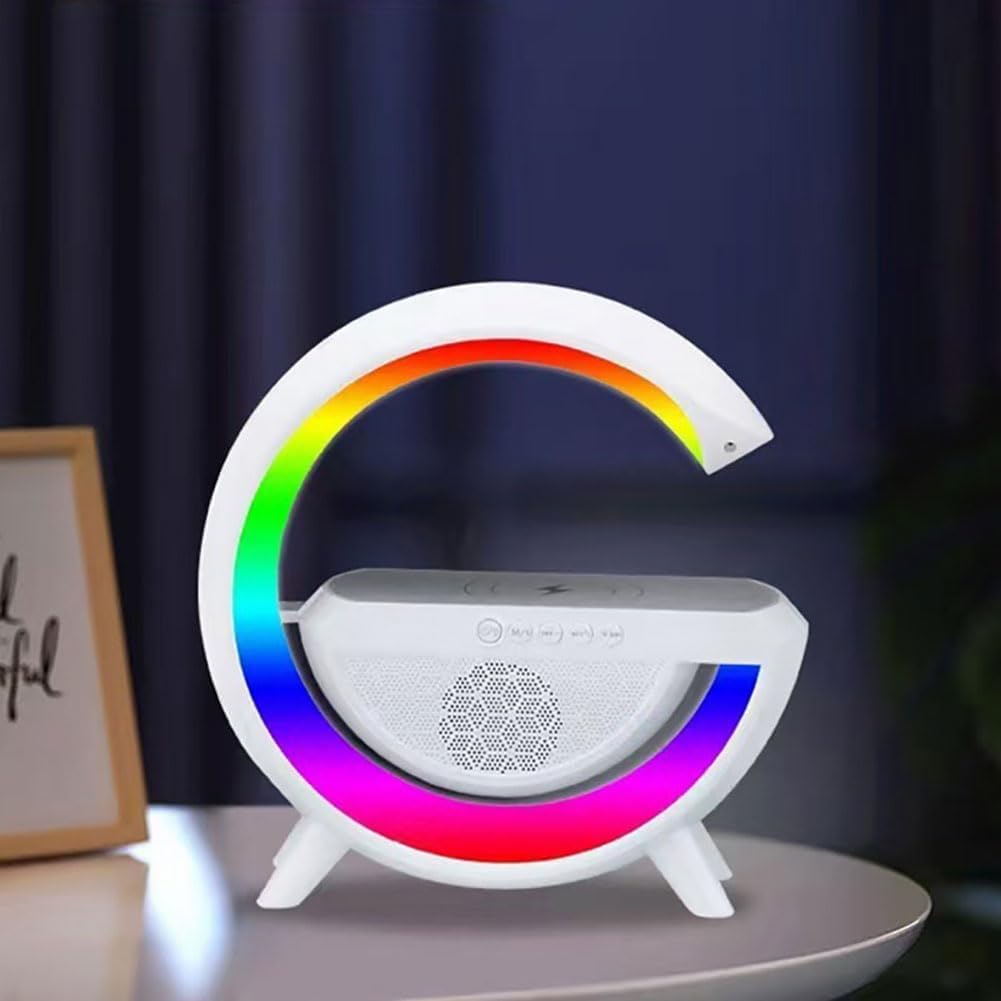 Luz de despertador de amanecer para dormitorios modernos con base de carga móvil