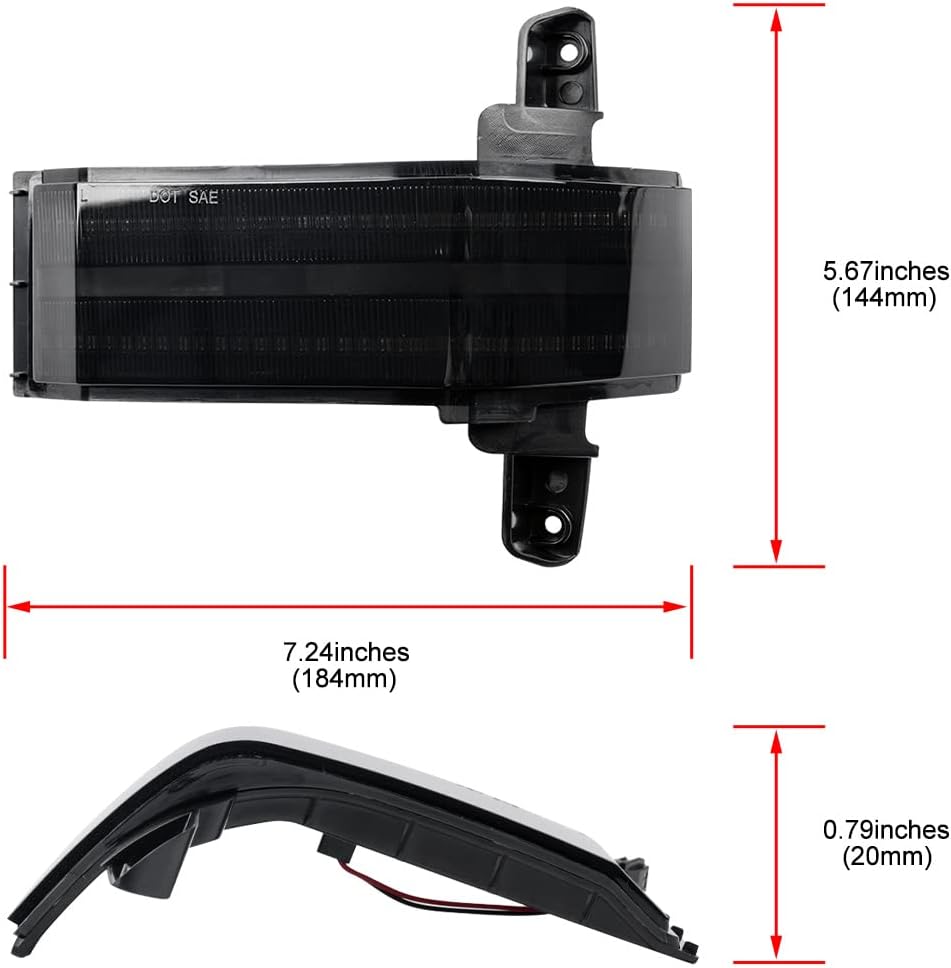 NJSBYL LED Side Mirror Marker Lamp For Chevy Silverado GMC Sierra 1500 2500HD 3500HD 2016 2017 2018 2019 Smoked Lens Amber LED Mirror Turn Signal Light Kits OEM#23444106 23444105