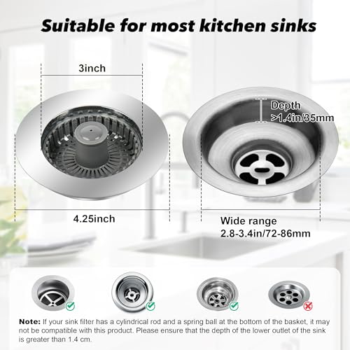 Tapón elegante de latón para fregadero de cocina 3 en 1 miniatura 2