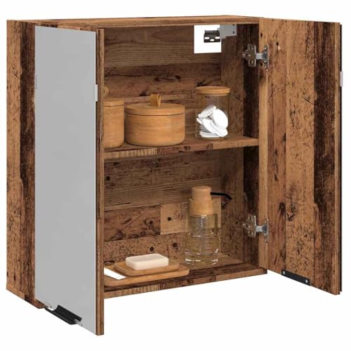 LAPOOH Armario de Espejo de baño contrachapada Envejecida 64x20x66,5cm, Armario De Baño, Mueble Baño Colgar, Armario Pared Baño, Mueble De Baño, Gabinete De Baño - 856940