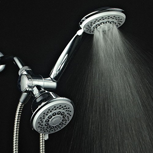 Aquastorm By Hotelspa 30-Setting Spiralflo 3-Way High Pressure Luxury Shower Head/Handheld Showerhead Combo. California Model With Removable 1.8 Gpm Flow Regulator, Economy Mode, Chrome Finish #TOP5