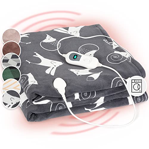 KLARSTEIN Couverture Chauffante 2 Places électrique XXL 200x180 cm, Plaid Chauffant, Couette Lavable Machine 120W, 3 Températures, Minuterie 3H, Surmatelas...
