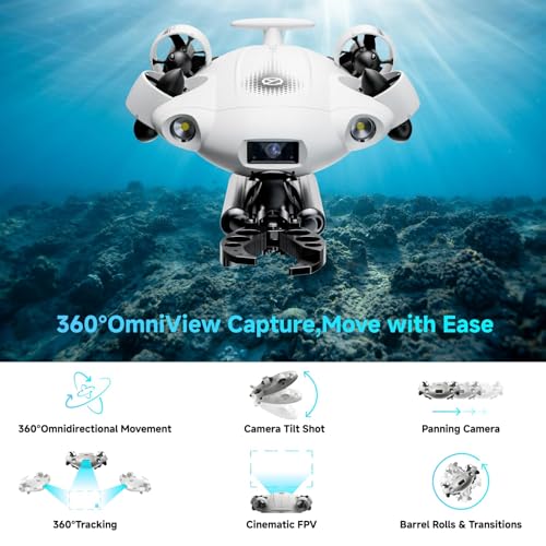 【2025 New】FIFISH V-EVO 4K60FPS Underwater Drone with Robotic Arm, with Removable SD Card, QYSEA AI Vision Lock 360° Omnidirectional Movement Underwater ROV with Depth Hold - Image 4