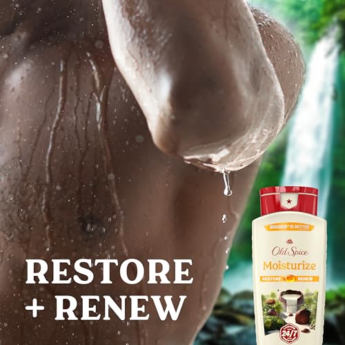 Image of Old Spice Cleansing Body Wash for Men, 24 /7 Shower Fresh with Lasting Scent, Restore & Renew, Gentle on Skin, Vitamin B3, Moisturize with Shea Butter Scent, 18 oz (Pack of 4)