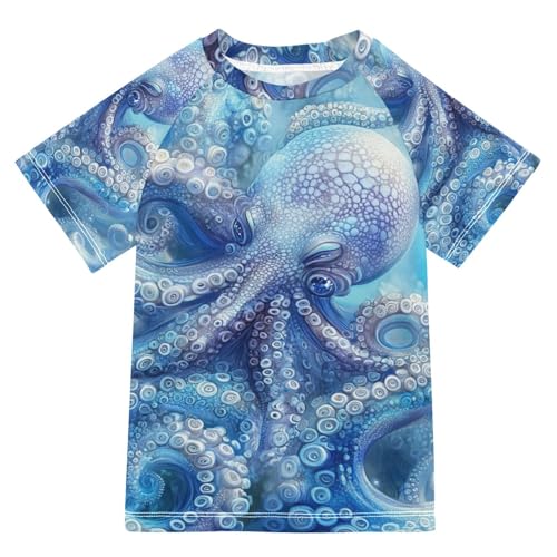 Kids Swimsuit White Squid Winter Sunscreen T-Shirts Swimwear Sets UPF 50+