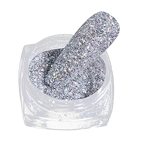 Siviki Nail Glitter Holographic Powder,Nail Glitter Kits,Laser Shining Flakes Sparkling Glitters Nails DIY Women Club Night Out Dresses Glitters Sticker Face Eye Body Hair Band (T)