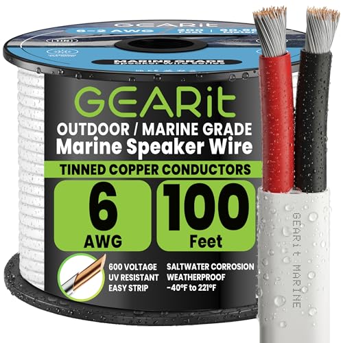 Image of GEARit 6 Gauge Marine Wire, 6 /2 AWG Tinned Copper Electrical Wire, 100ft