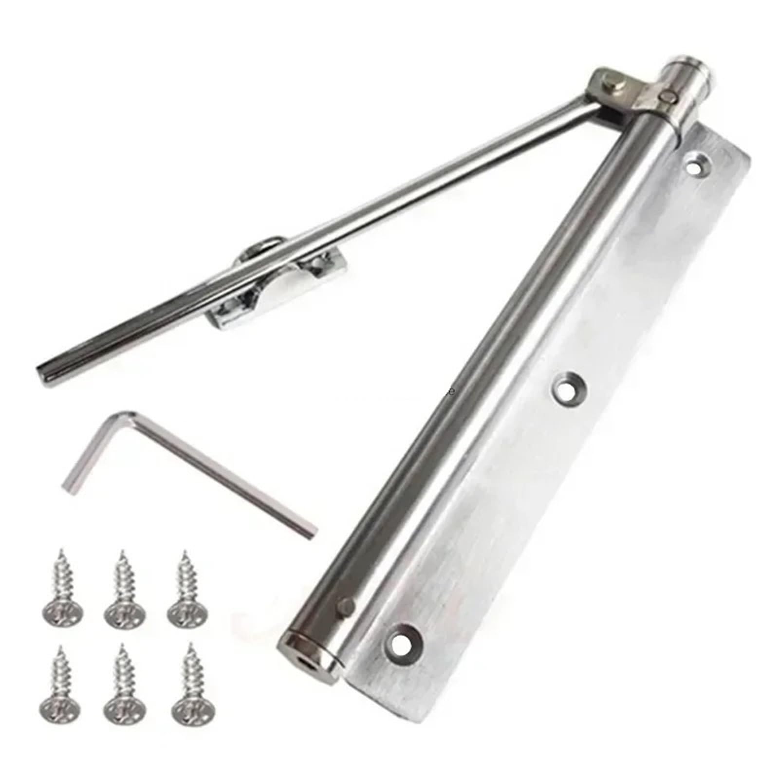 Aluminum Alloy Adjustable Door Closer with Spring Soft Close(Black-S)