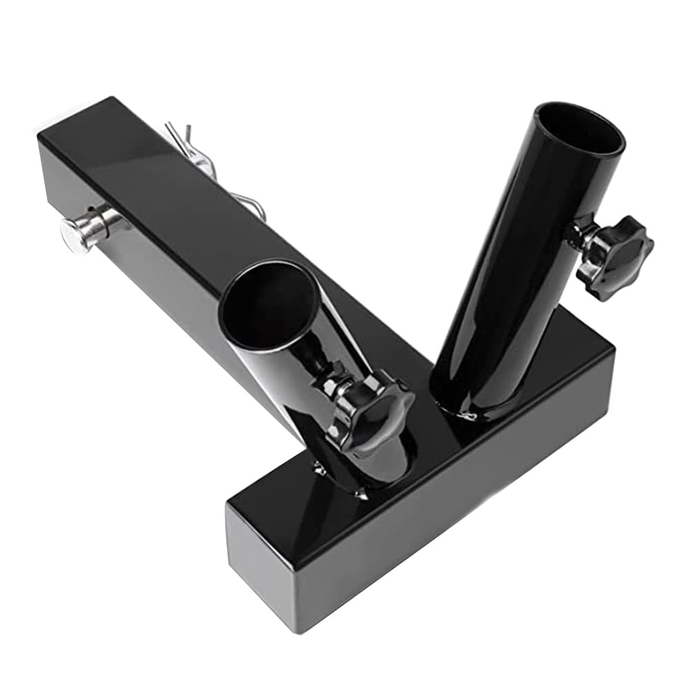 Littimoon Hitch Mounted Flag Pole Holder, Dual Flagpole Mount Kit for Truck, Trailer, Pickup, , SUV, Cars