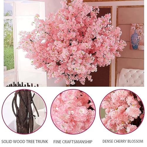 Arbre de simulation cerisier plante artificielle rose déco 2x1 - 5