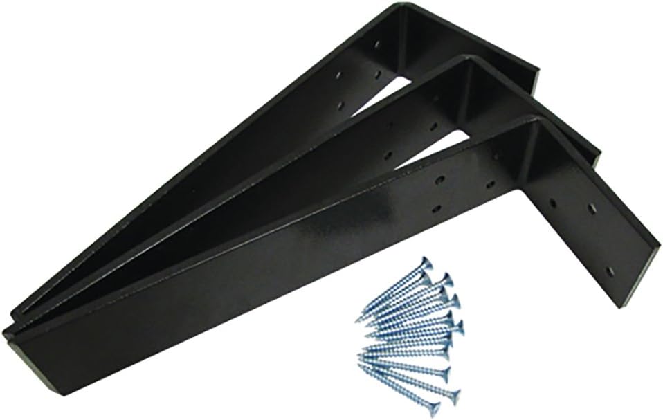 Weha 12 Inch x 2-1/2 Inch x 1/4 Inch L Shaped Counter Top Support Bracket Set of 3 Plus 12 Screws