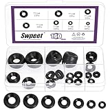 Swpeet Kit assortito di rondelle svasate in acciaio inox 304 nero con finitura svasata, 160 pezzi, 7 misure #4#6#8#10#12#14#16 nero 304 rondelle con finitura a tazza per viti bulloni costruzione