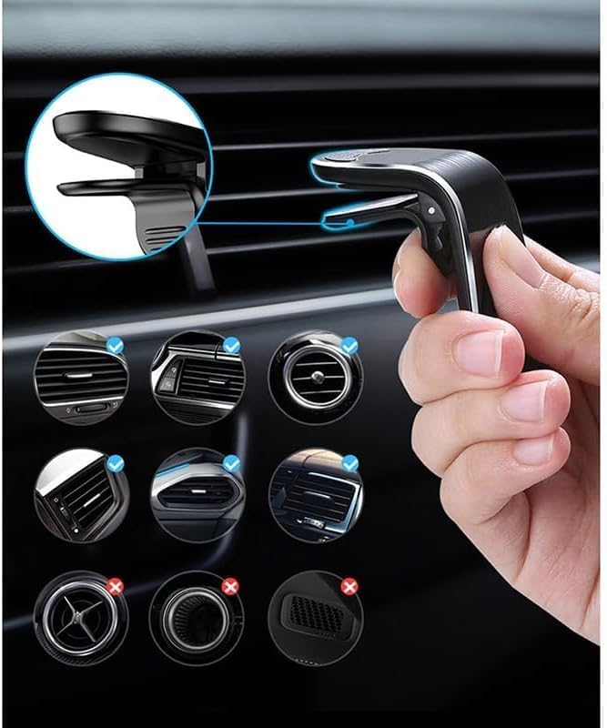 Support téléphone magnétique Ford C-Max 2007-2016 pour grille d'aération auto argent - 7