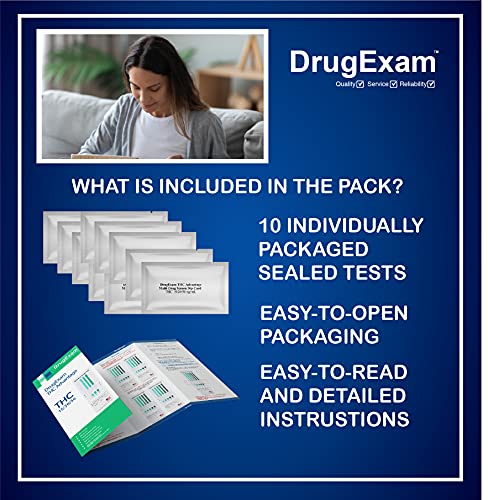 Drugexam 10 Pack - Drugexam Thc Advantage Made In Usa Multi Level Marijuana Home Urine Test Kit. Highly Sensitive Thc 3 Level Drug Test Kit. Detects At 50 Ng/Ml thumb #2