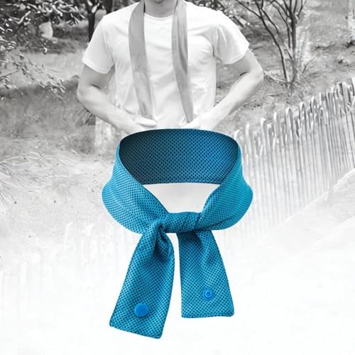 Ice Cool Scarf Summer Cooling Neck Wrap for Running Cycling Camping Men Women, 1 Piece 5cmx67cm/1.97inchx26.38inch- Blue4