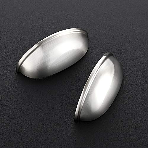 Image of Ravinte 10 Pack 3 inch Drawer Pulls Brushed Nickel Cabinet Cup Pulls Kitchen Hardware Cabinet Handles Drawer Handles Knobs | Kitchen Hardware, Cup Pull Shape, Cabinet Handles, Drawer Handles, Smooth Drawer Grip,For Dressers, Cupboards