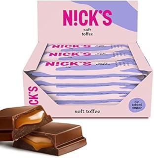 NICKS Soft toffee, Czekoladowy batony keto bez dodatku cukru,110 kalorii, 3.5 węglowodanów netto, batonik czekoladowy z karmelem, Bezglutenowe cukierki low carb (15x28g)