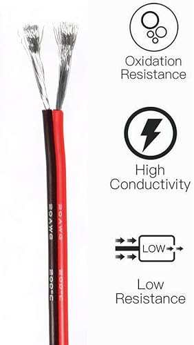 Miniatura 3 de EXZEIT Cable de alambre de luces marinas de calibre 18, cables de 2 pines de 66 pies para navegación de barcos, luces de remolque de cortesía