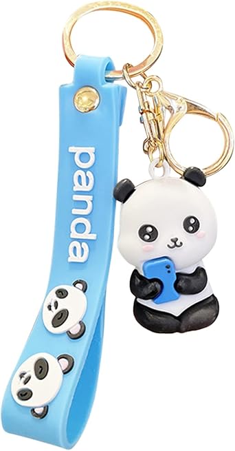 Keychain Wristlet, Creative Animal Car Key Chain,Cute Panda Keychain for Girls Women Backpack Gift Purse