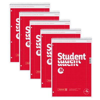 5 Brunnen Collegeblöcke Student A4 a Quadretti 80