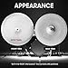 Polar Lights Low Volume Cymbal Set, White Stainless Steel, 5-Piece Practice Drum Cymbals with 14-inch Hi-Hats, 16-inch Crash, 18-inch Crash Ride, 20-inch Ride