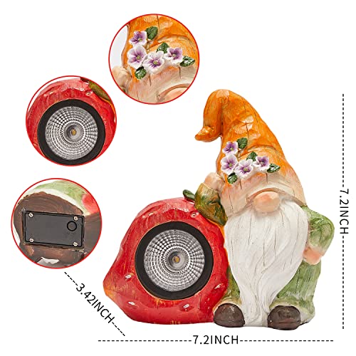 2 Stück Solar-Zwerg-Lichter, Garten-Harz-LED-Strahler für den Außenbereich, Wege, Hof, solarbetrieben, wasserdicht, dekorative Statuen, Figur für Landschaftsdekoration