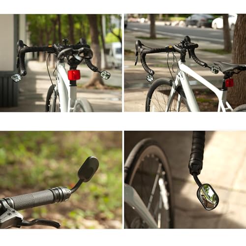 Vue arrière de vélo flexible rotatif à 360 degrés pour guidon de VTT et cyclisme urbain