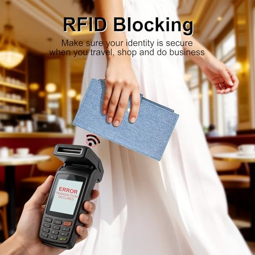 Image of Travelambo Leather Wallets for Women Slim RFID Blocking Bifold Credit Card Holder Wallet