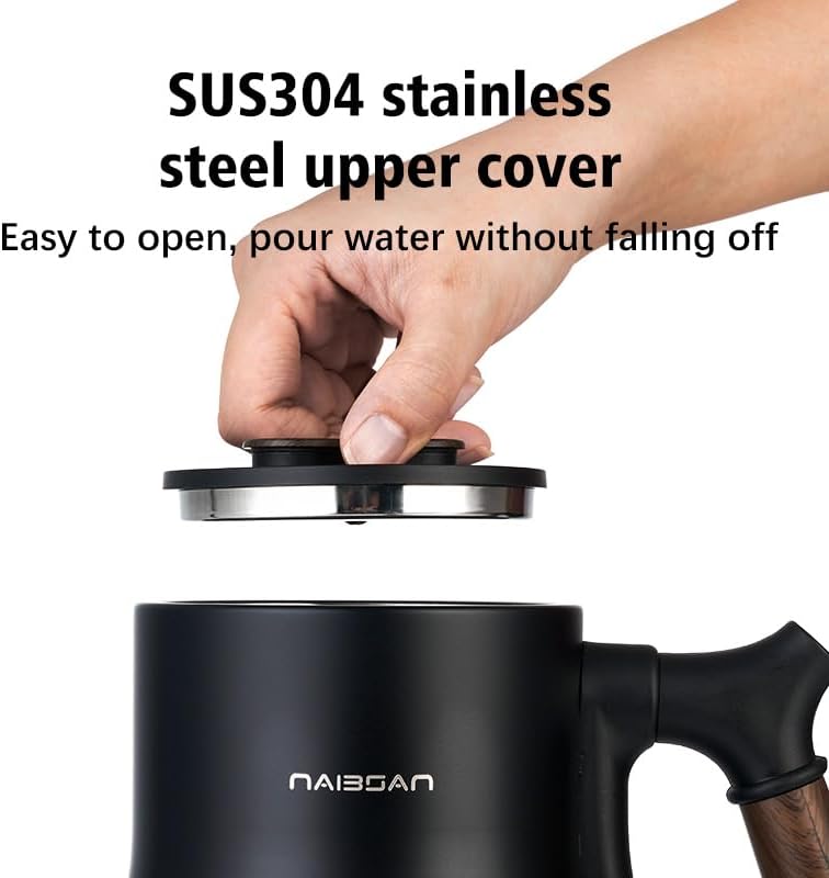 Electric Gooseneck Pour Over Coffee & Tea Kettle - 1000W Rapid Heating, 0.8L Stainless Steel, Auto Shut-Off, Boil Dry Protection, BPA Free