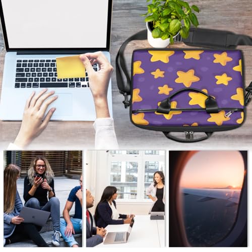 Maletín para portátil con estampado de estrellas amarillas 15 pulg miniatura 6