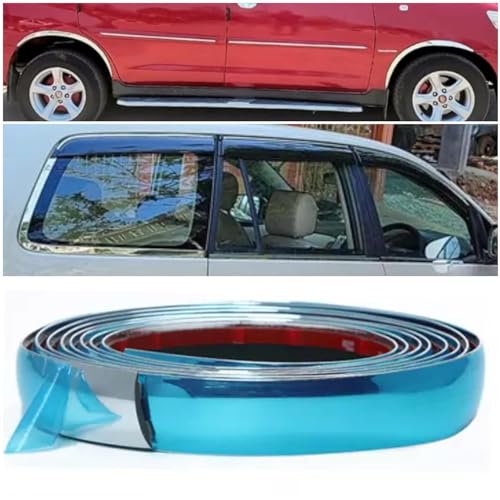 Image of GINTL Side Window Beading Roll Chrome 03 Meter for All Cars (10mm)