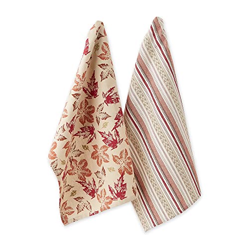 DII Rustic Leaves Decorative Dish Towels