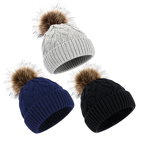 Image of DANMY Baby Beanie Hat, Infant Newborn Toddler Winter Warm Knit Cap for Little Boys Girls, Winter Warm Hat