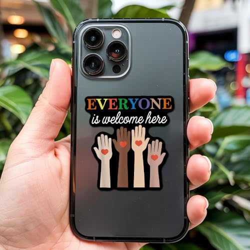 Image of (Pack of 3) Everyone is Welcome Here Idaho Teacher Vinyl Waterproof Sticker Suitable for Laptop Window Car Phone Case 3 Inches
