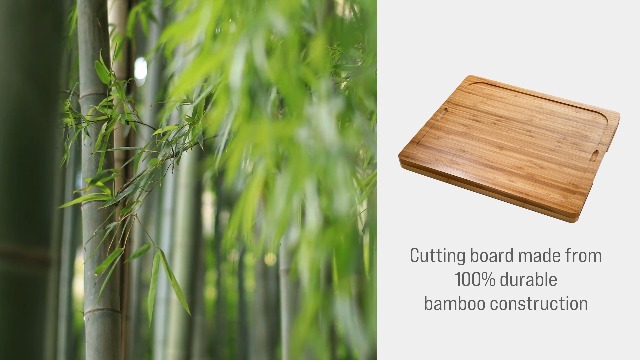 Tabla de cortar rectangular de bambú con 7 tapetes codificados miniatura 7