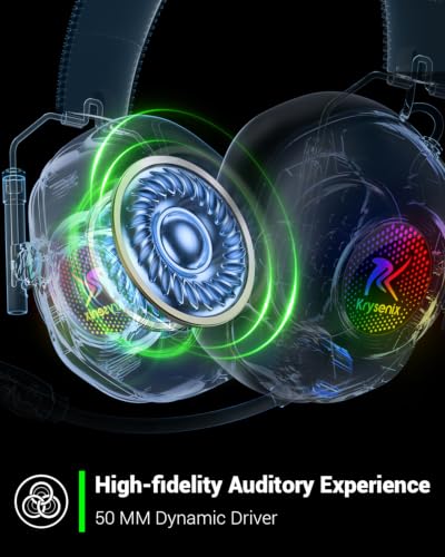 Image of Wireless Gaming Headset with Noise Canceling Microphone for PC, PS5, PS4, Switch, Mac, 2.4 GHz Wireless & Bluetooth 5.4 Gaming Headphones, Cool RGB Lighting, 50Hr Battery, 50mm Drivers(Deep Green)