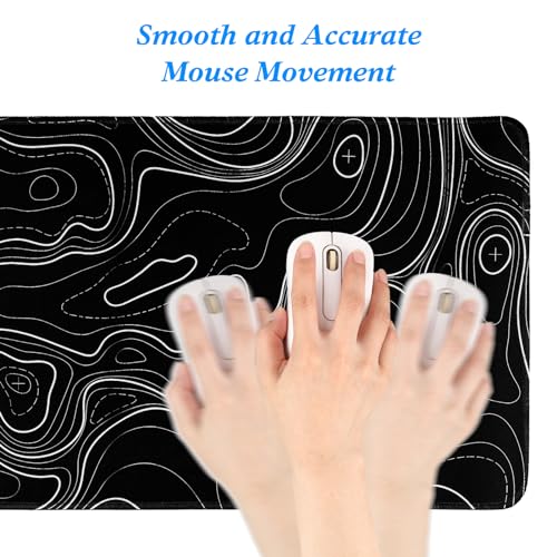 Gaming Mouse Pad Topographic Contour Large Desk Mat Long Computer Keyboard Mouse Mat Mousepad