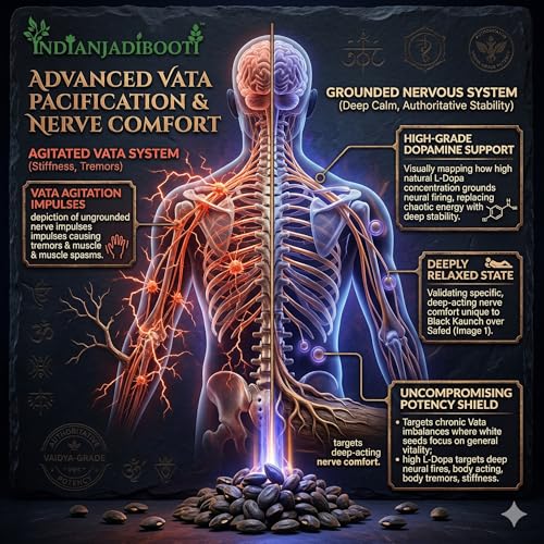 Image of IndianJadiBooti Black Kaunch Beej (Kali Mucuna Pruriens /Velvet Bean) - High-Potency Raw Seeds for Deep Vitality, Stamina & Advanced Nervous System Support (250g Raw)