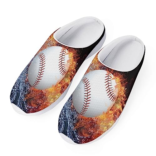 Boatee Women's Thick Bottom Slippers Blue Hibiscus Garden Clogs Sandals Bathroom Beach Sandals