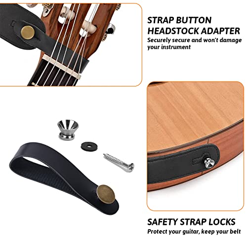 Lot de 4 Sangle de guitare avec extrémités en cuir Courroie de Guitare Longueur réglable avec 10 médiators verrous de… - Les Beatles, Paul McCartney, John Lennon, RIngo Starr, George Harrison Lot de 4 Sangle de guitare avec extrémités en cuir Courroie de Guitare Longueur réglable avec 10 médiators verrous de… – Image 6