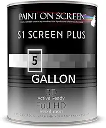 Pintura de tela de projetor | Tinta de tela de projeção curta de camada única para imagem perfeita 1080 HD e 4K UHD Claridade | Projetada para uso interno | Prata, 1 galão